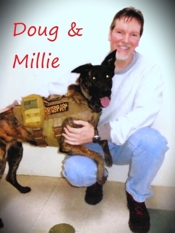 Doug Gilding with service dog trainee Millie